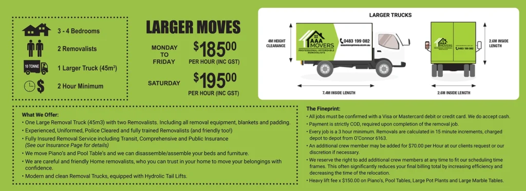 Removal Pricing – AAA Movers